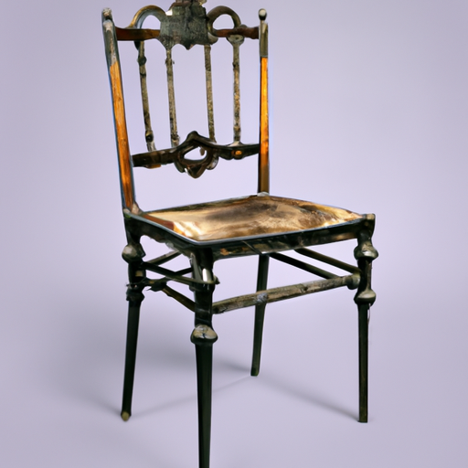 כיסא מתקפל עתיק מהמאה ה-19, המסמל את ההיסטוריה העשירה שלו.